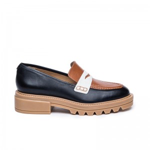 Bernardo Chandler Lug-Sole Loafers Dame Svarte Mørke Brune | ACY1257YU