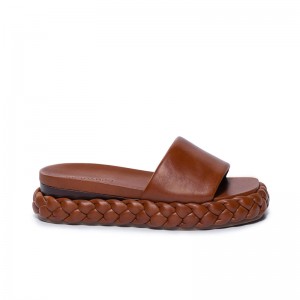 Bernardo Charleston Braided Slidesandaler Dame Sjokolade | LDC1671XU