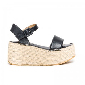 Bernardo Mallorca Espadrille Platåsandaler Dame Svarte | DCU10015YF