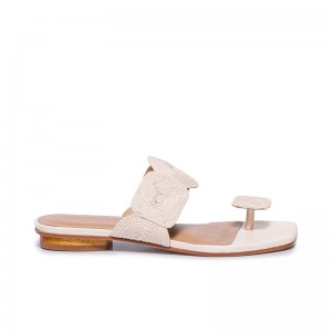 Bernardo Palermo Raffia Slidesandaler Dame Hvite | AWV5319XL