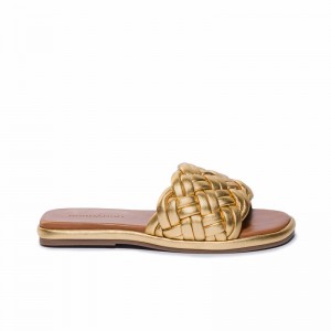 Bernardo Troy Woven Slidesandaler Dame Gull | TIC9923AJ