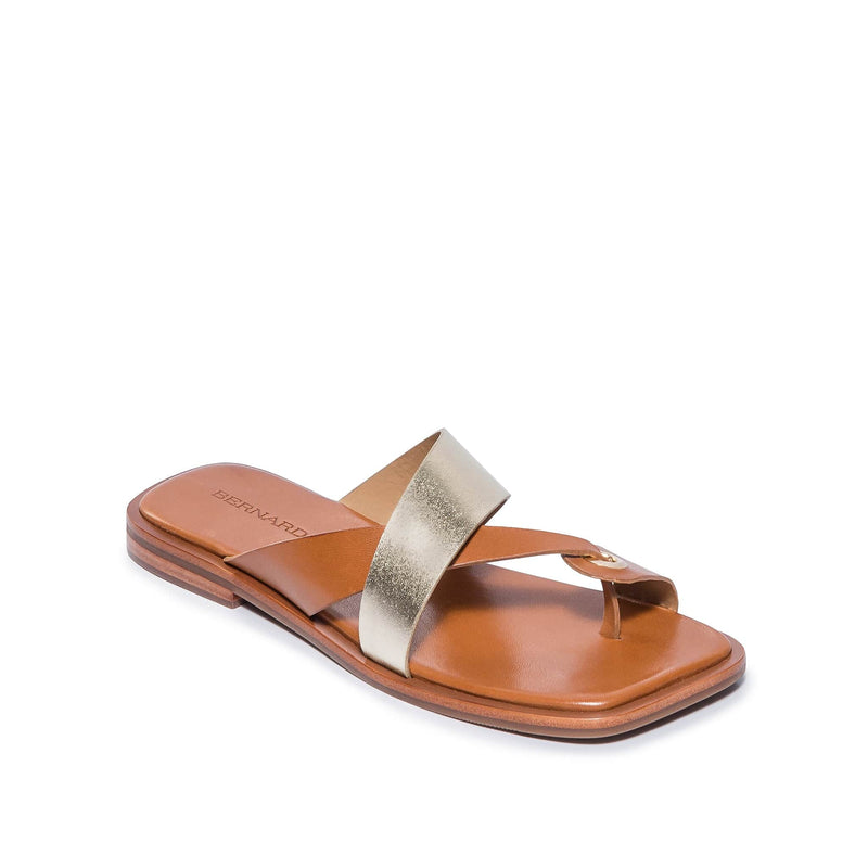 Bernardo Amelia Cross Strap Slidesandaler Dame Gull Brune | XMY6267TR