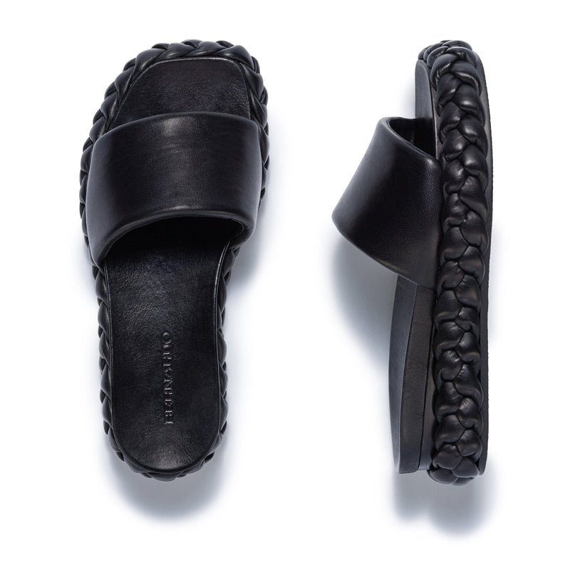 Bernardo Charleston Braided Slidesandaler Dame Svarte | HTG9050GU