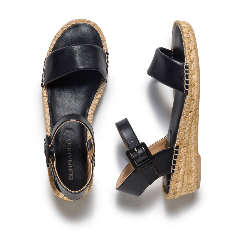 Bernardo Madrid Espadrille Kile Sandaler Dame Svarte | PZJ3095NL