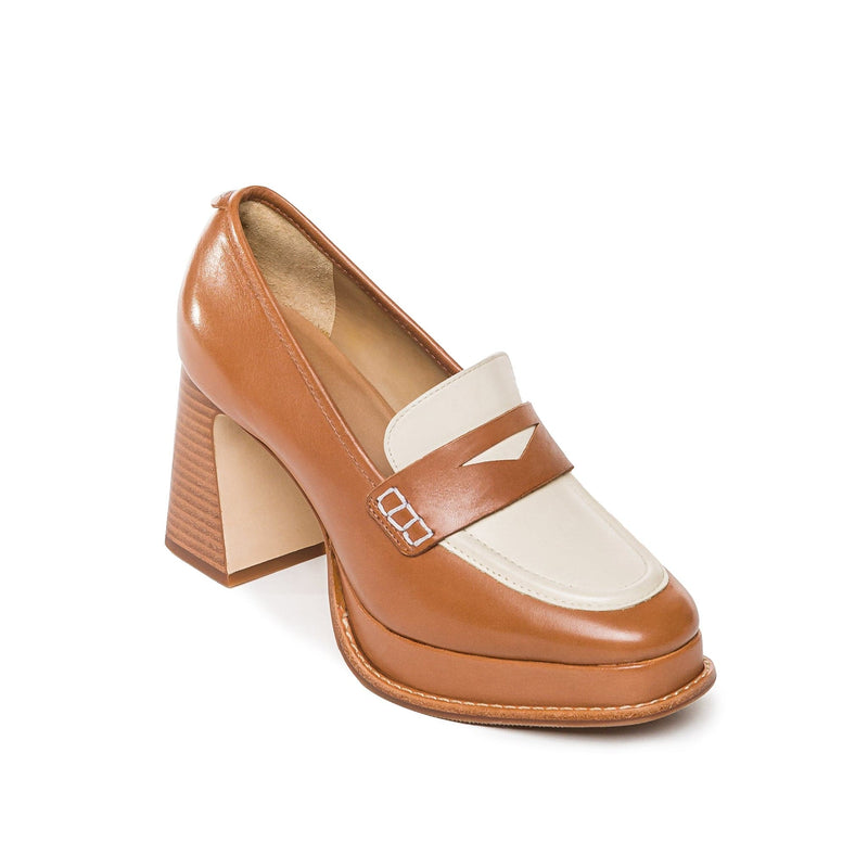 Bernardo Natalie Platform Loafers Dame Mørke Brune Hvite | IPL3219WF