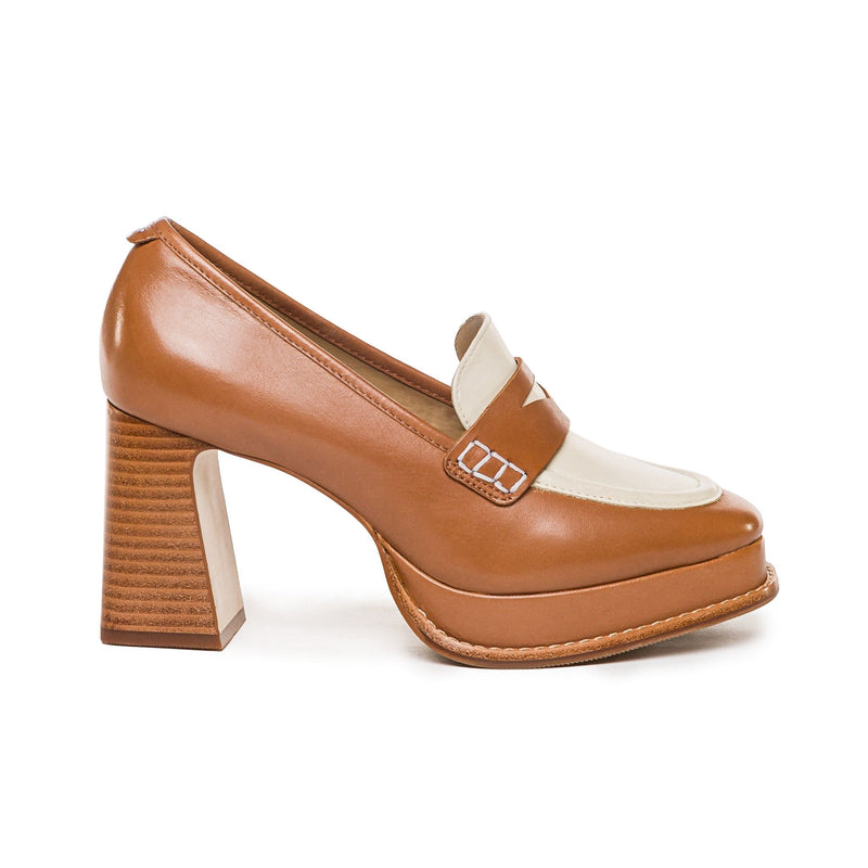 Bernardo Natalie Platform Loafers Dame Mørke Brune Hvite | IPL3219WF