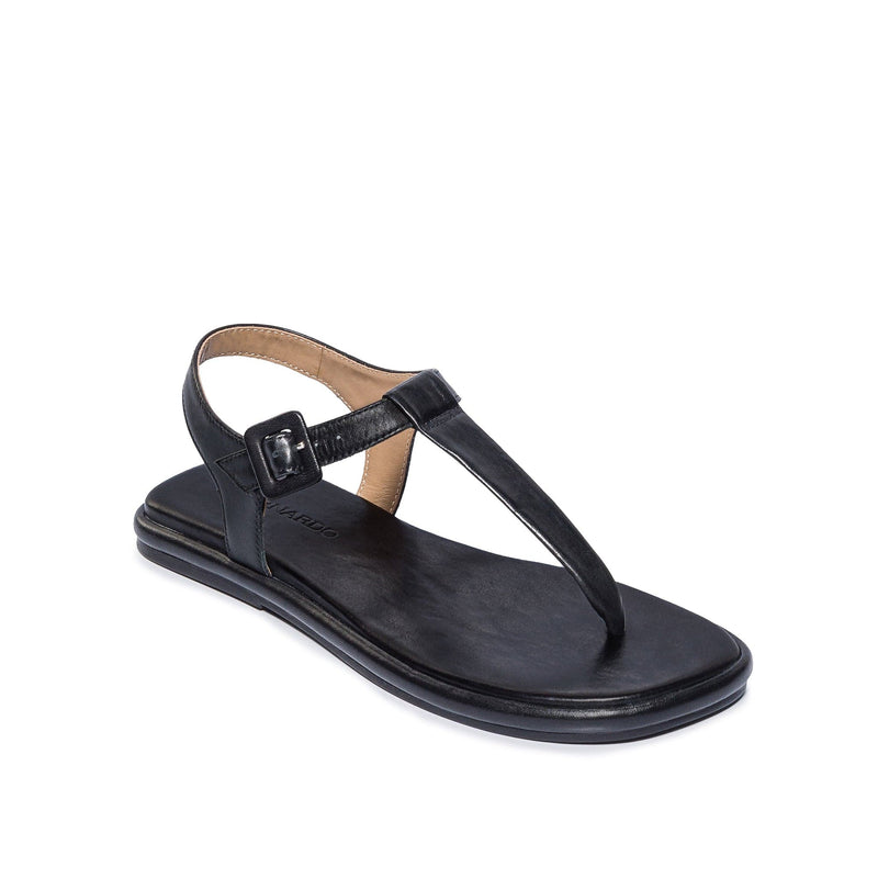 Bernardo Tucson T-Strap Flate Sandaler Dame Svarte | WHR3641ZX